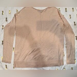 VINCE Light Dusty Pink Lightweight Cotton Scoop-Neck Sweater Size Large